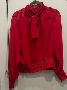 bebe Scarlet Blouse with Elegant Bow